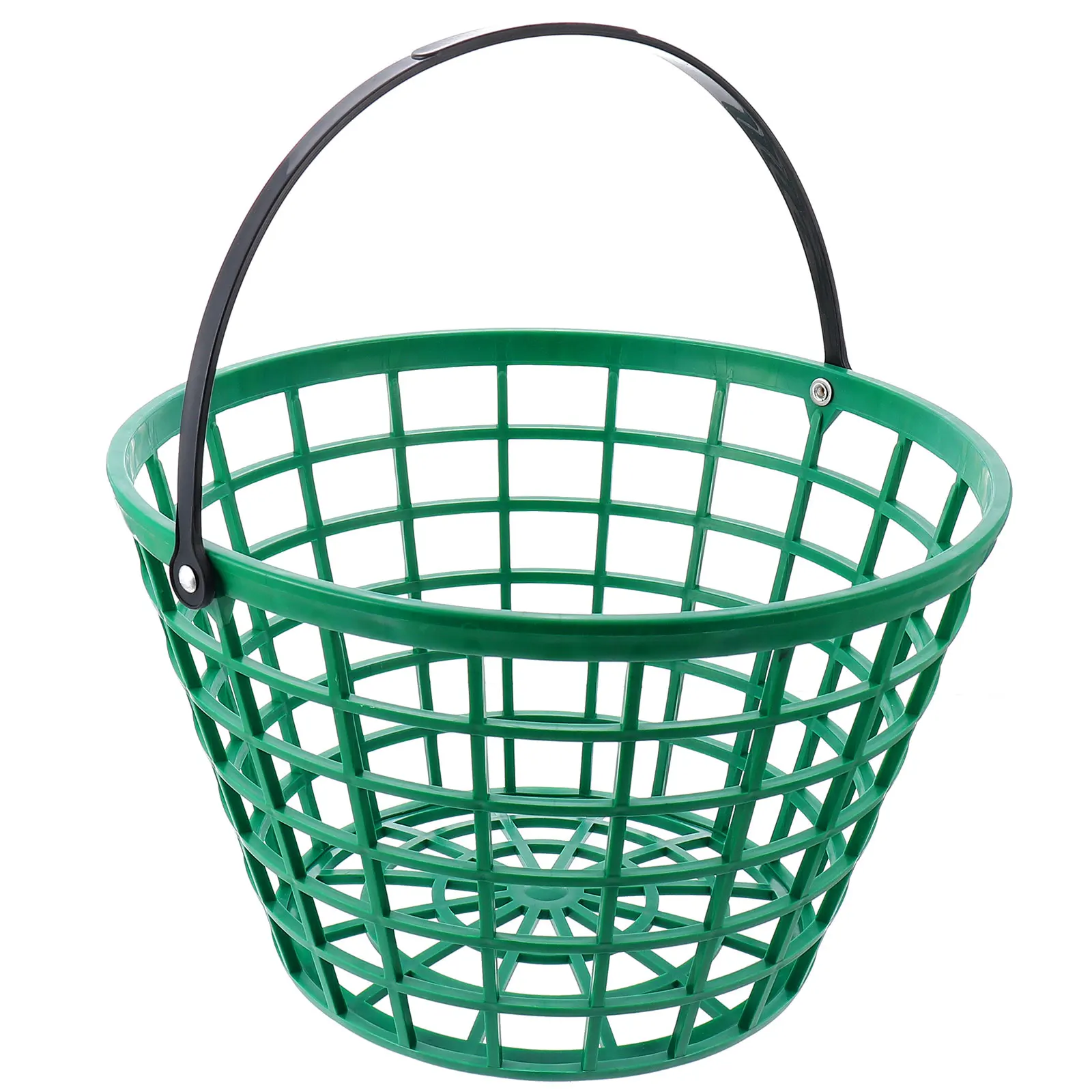 

1pc Ball Basket Carrying Handle Large Capacity Nylon Bucket Green Outdoor Balls Storage Container Range Basket Leak-Proof Dirt