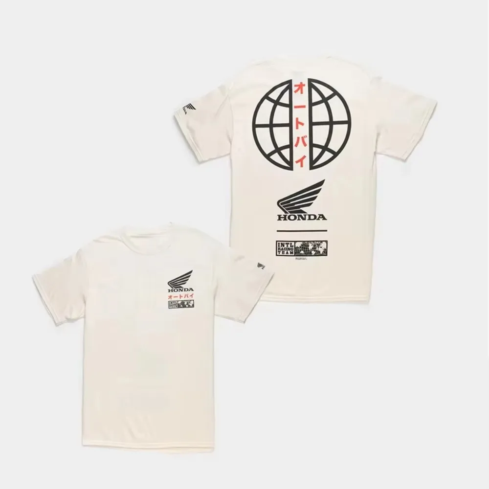 AliExpress Honda Men's and Women's T-shirt Summer High-end Cotton Tee 1980s Honda Racing Short-sleeved Spring Autumn Motorcycle Cycling Top