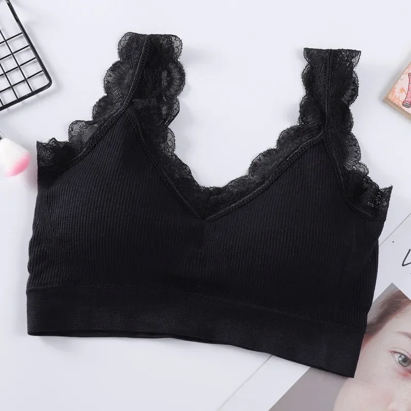 Women Tank Top Non-wire Bra Sports Brassiere Seamless Underwear Sexy Lingerie Comfort Crop Top