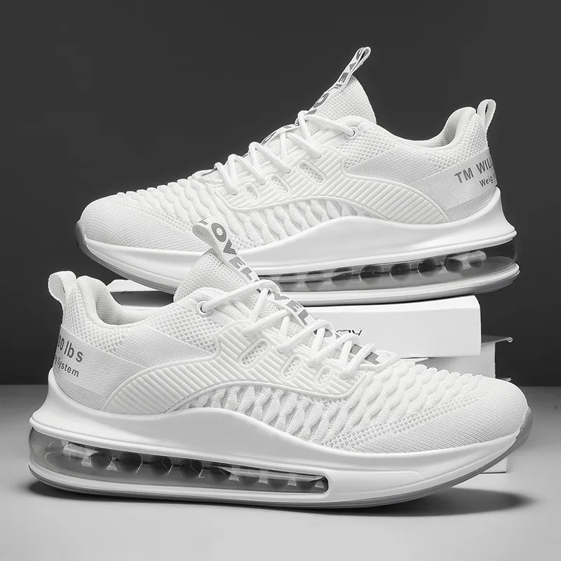 

Спортивная повседневная обувь с тканой сеткой для бега на воздушной подушке, амортизирующая обувь с мягкой подошвой, мужская теннисная роскошная обувь, размер 48, мужская обувь