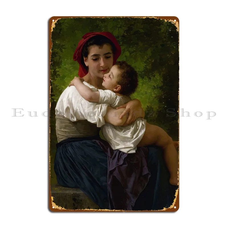 William Bouguereau Metal Plaque Poster Funny Design Classic Cave Create Tin Sign Poster