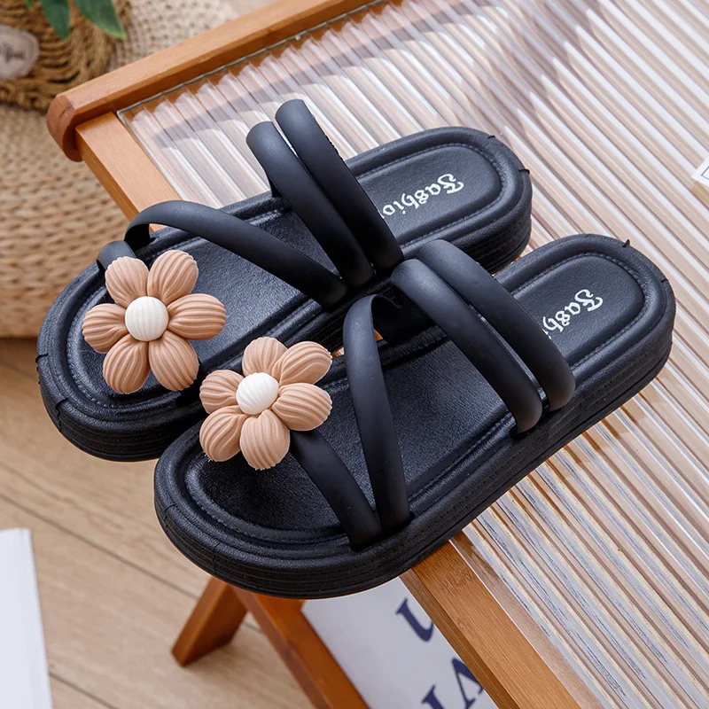 2023 New Summer Women's Slippers Indoor and Outdoor Cute Flowers Girls Sandals Comfortable Non-slip Ladies Slippers