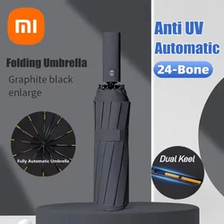 Xiaomi mijia 24 guarda-chuva de osso anti-uv totalmente automático tamanho grande chuva sol proteção multicolorida à prova de vento luz dobrável viagem