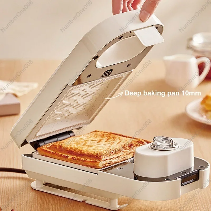 220V Electric Sandwich Maker Timing Waffle Maker Automatic Non-sticky Toaster Multifunctional Kitchen Breakfast Maker 650W