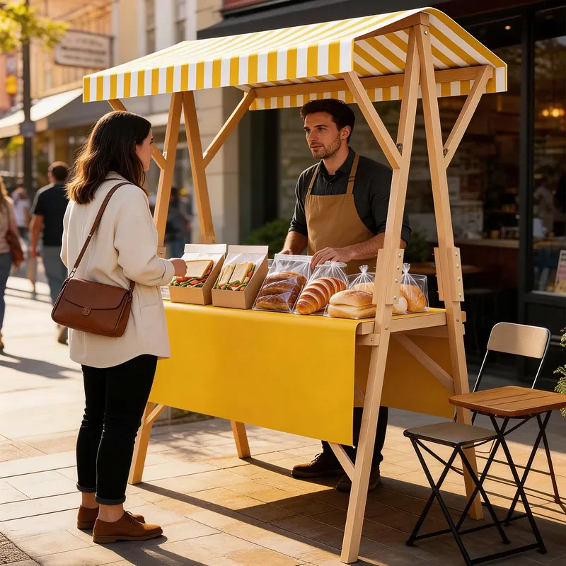 For Night Market Street Stall Display Shelf Foldable Mobile Rack Trolley Portable Storage Organizer for Outdoor Vendors