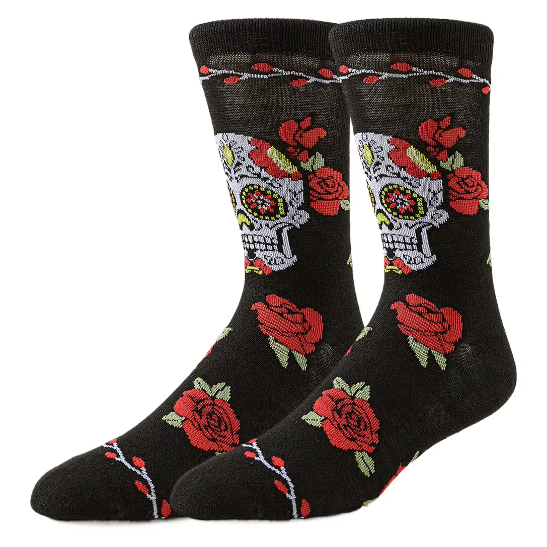 Мужчины Женщины Череп Трубка Носки Счастливые Носки Уличная Мода Дизайнер Хип-Хоп Забавные Новинки Платье Носки Теплые Комфортные Зимняя Повседневная Одежда