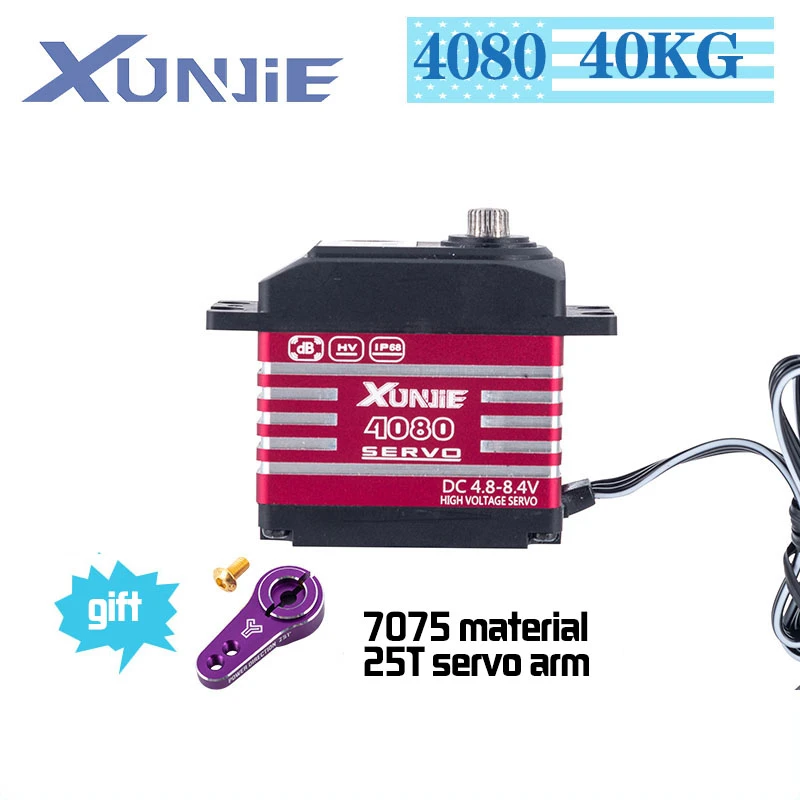 Ip68 Waterproof Rc Servo 40kg All Steel Gear Digital Servos Motor For Rc Accessories 1/8 1/10 Remote Control Cars Robot Boat