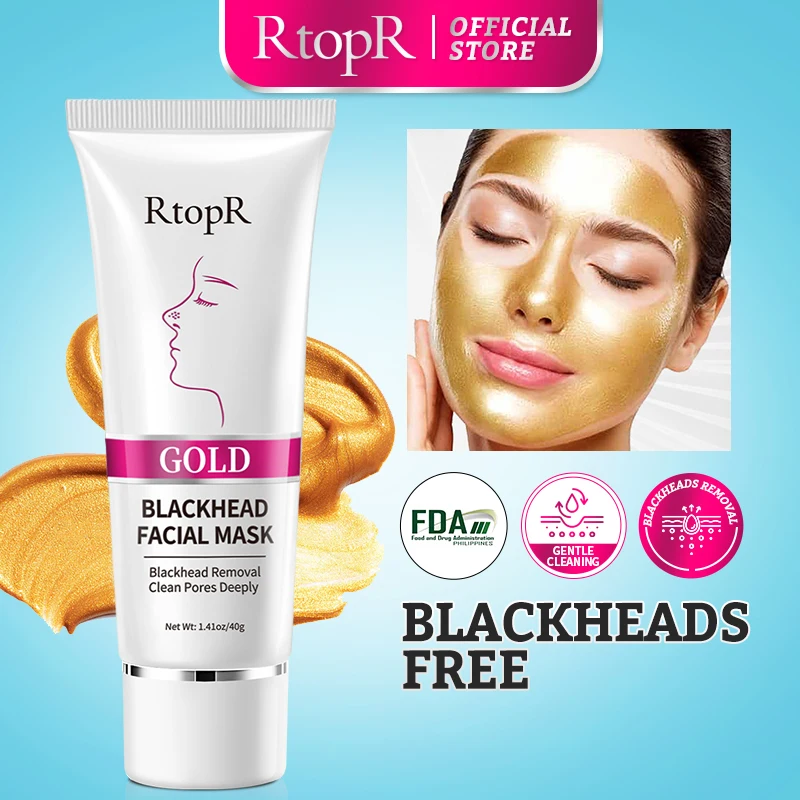 RtopR Golden Face Mask Oil Control To Remove Blackheads and Pores Shrinking Facial Care Mask Whitening Moisturizing Cream