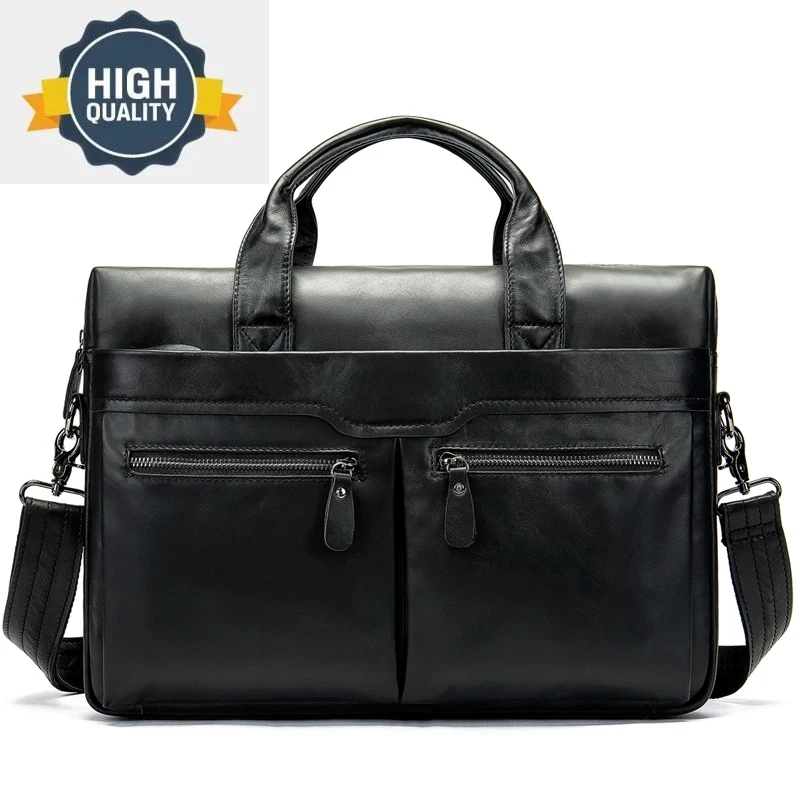 

Bag Genuine Men's Leather Zip Shoulder s for Man Messenger Men Handbags Totes Laptop 14 Briefcases 9005