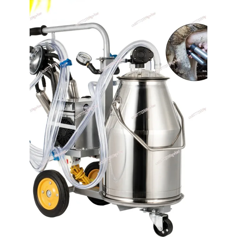 Electric Milking Machine, Milking Equipment, Milker Machine, 5-8 Cows Per Hour, 0.55KW, 1680 RPM, 25L 304 Stainless