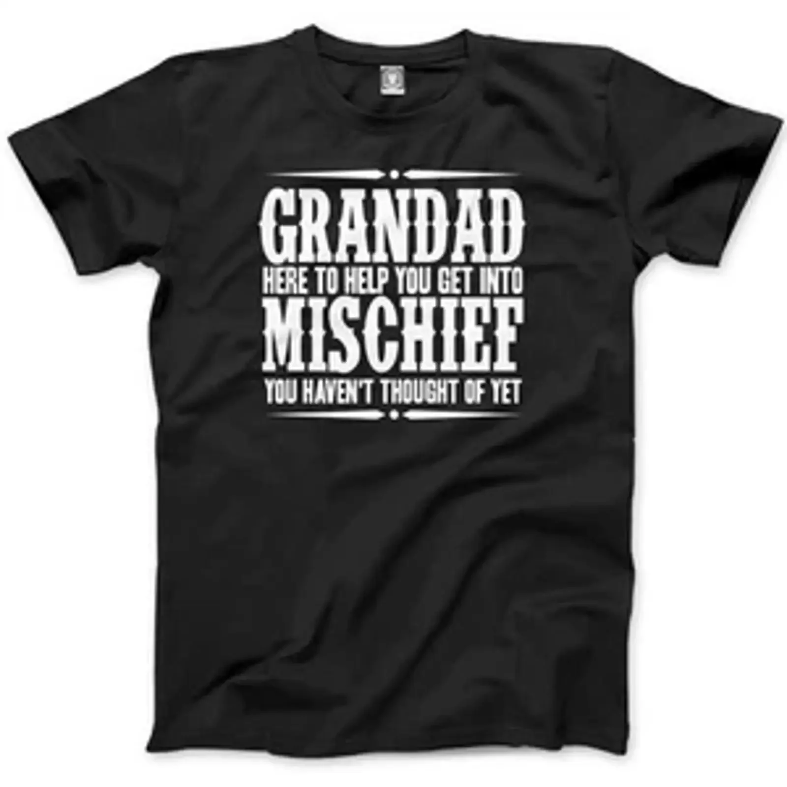Grandad Here To Help You Get Into Mischief Herren T Shirt vintage Washed Breathable Versatile graphic Slightly streetwear