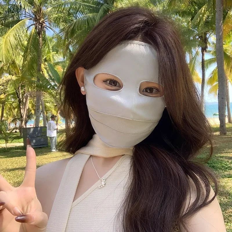 

Breathable full-face UV protection sun mask, ice silk face covering, outdoor cycling face veil