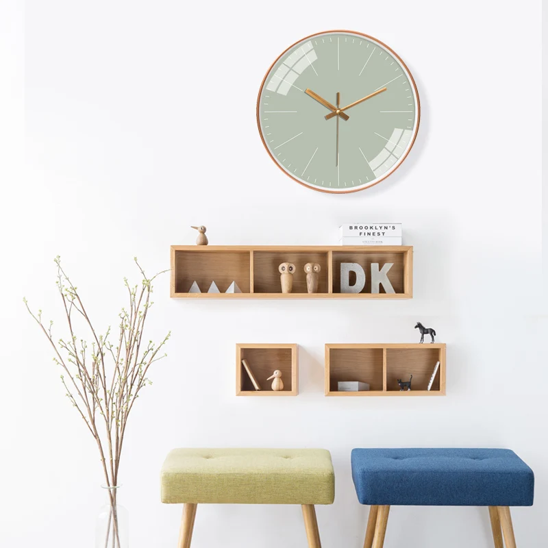 

Solid Color Wall Clock Plastic Frame Quartz Clock for Living Room Bedroom Simple Creative Fashion Non Ticking Clock Decoration
