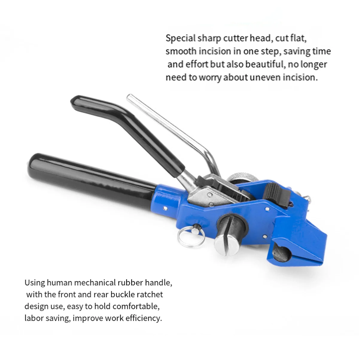 

Ratchet Type Steel Cable Tie Plier for Width 4.6-25mm Thickness 0.25-1.2mm Fastening Strap Cutting Tool