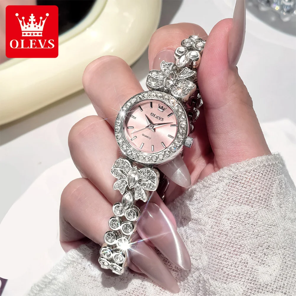 

OLEVS 5887 Woman Watches Elegant Original Quartz Watch Waterproof Luminous Watches For Woman Gift Diamond Strap Reloj Mujer