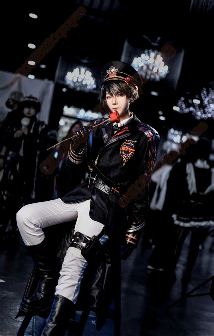 애니메이션 러브 앤 딥스페이스 코스프레 의상 켈렙 부사장 중위 유니폼 모자 가발 슈트 파티 롤플레잉 남성용 의상