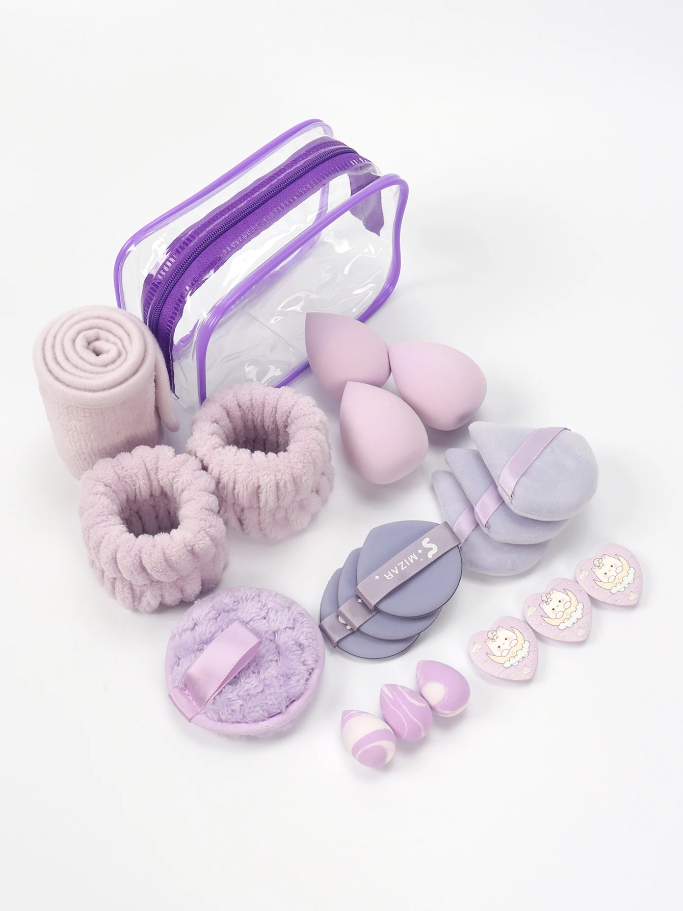 مجموعة منظم المكياج ليتل ليزي مان، 20 قطعة، لتطبيق المكياج وإعداد المكياج والتخزين، مناسبة لجميع أنواع البشرة