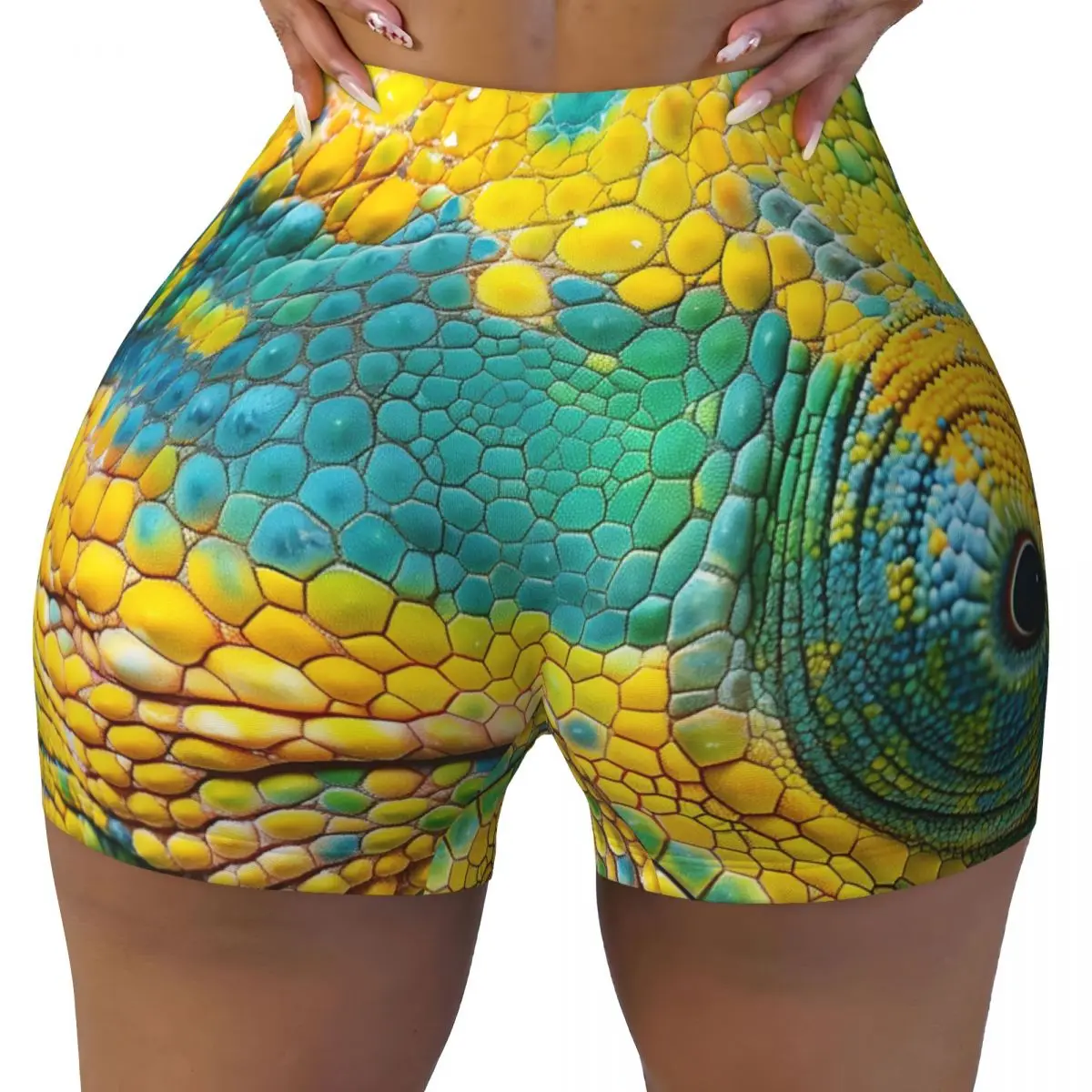 Women's Yoga Shorts Hairless Animal Skin Style Scrunch Booty Butt Lifting Comfort Fitness Gym