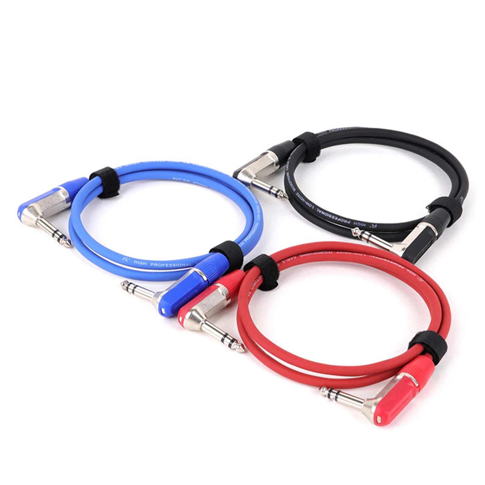 1PC Guitar Effects Pedal Cable Patch Cable Right Angle 6.5 Mono/Stereo Male to1/4 Inch TS/TRS Jack Copper Core PU Surface Wire