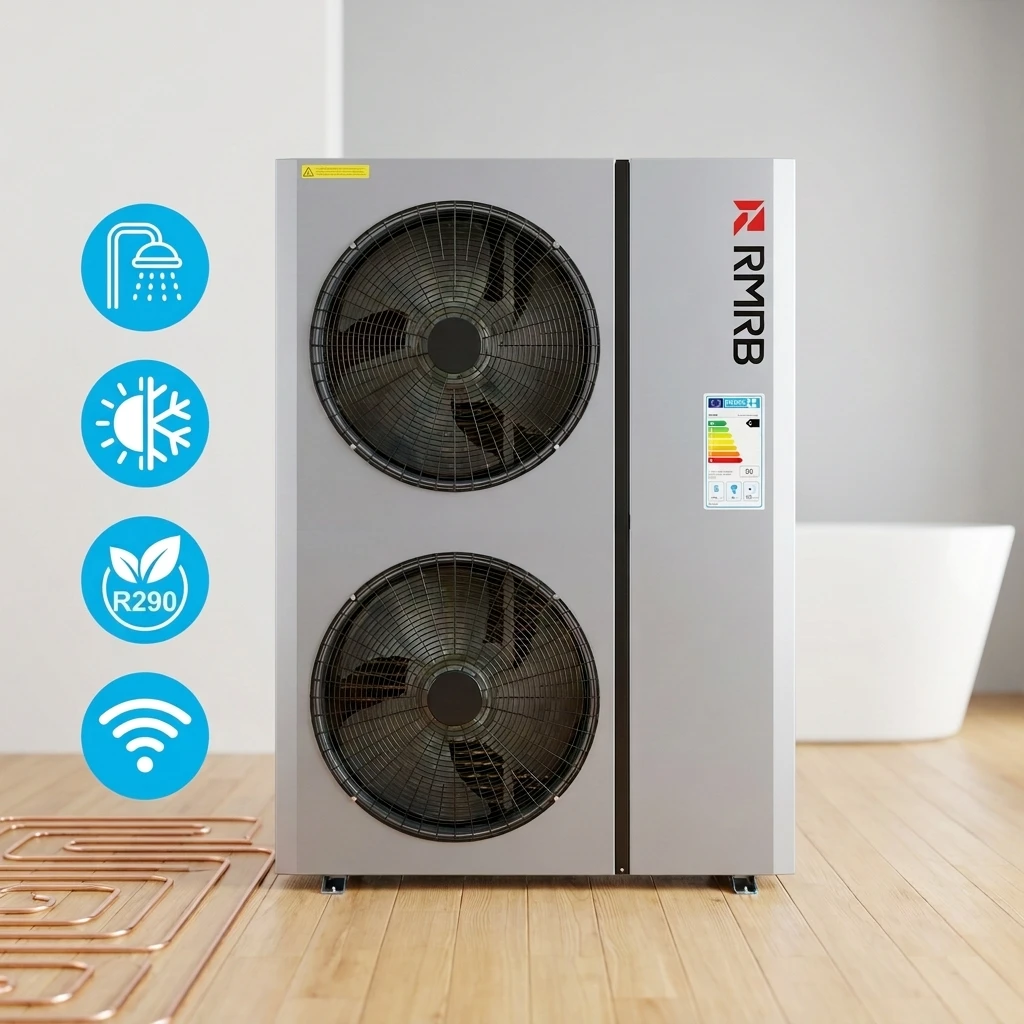 05ZS/R32/16.8kW All-in-One DC Inverter Air-to-Water Heat Pump Heating Cooling DHW A+++ EVI -35°C CE CB WiFi OEM