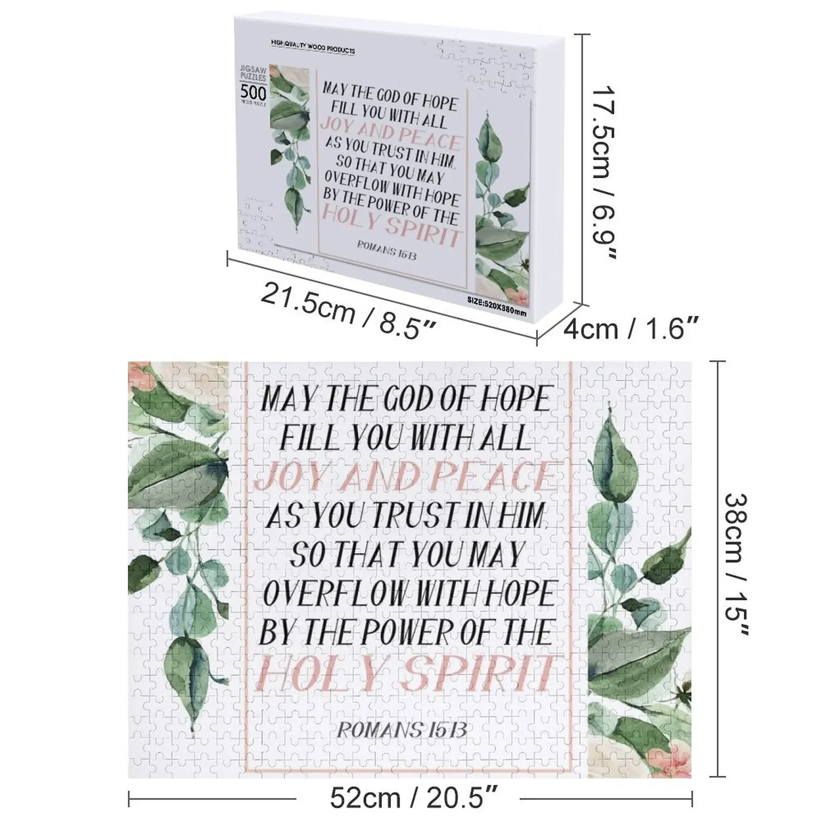 Floral Bible verse Jigsaw Puzzle regali personalizzati Jigsaw personalizzato foto personalizzata regali personalizzati Puzzle