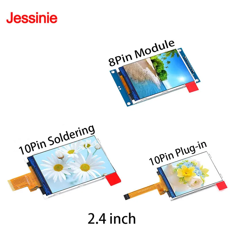 2.4 Inch TFT LCD Display ST7789 Driver 240x320 IPS Full Viewing Angle SPI Interface Bare Screen 10Pin 8Pin Color Screen Module