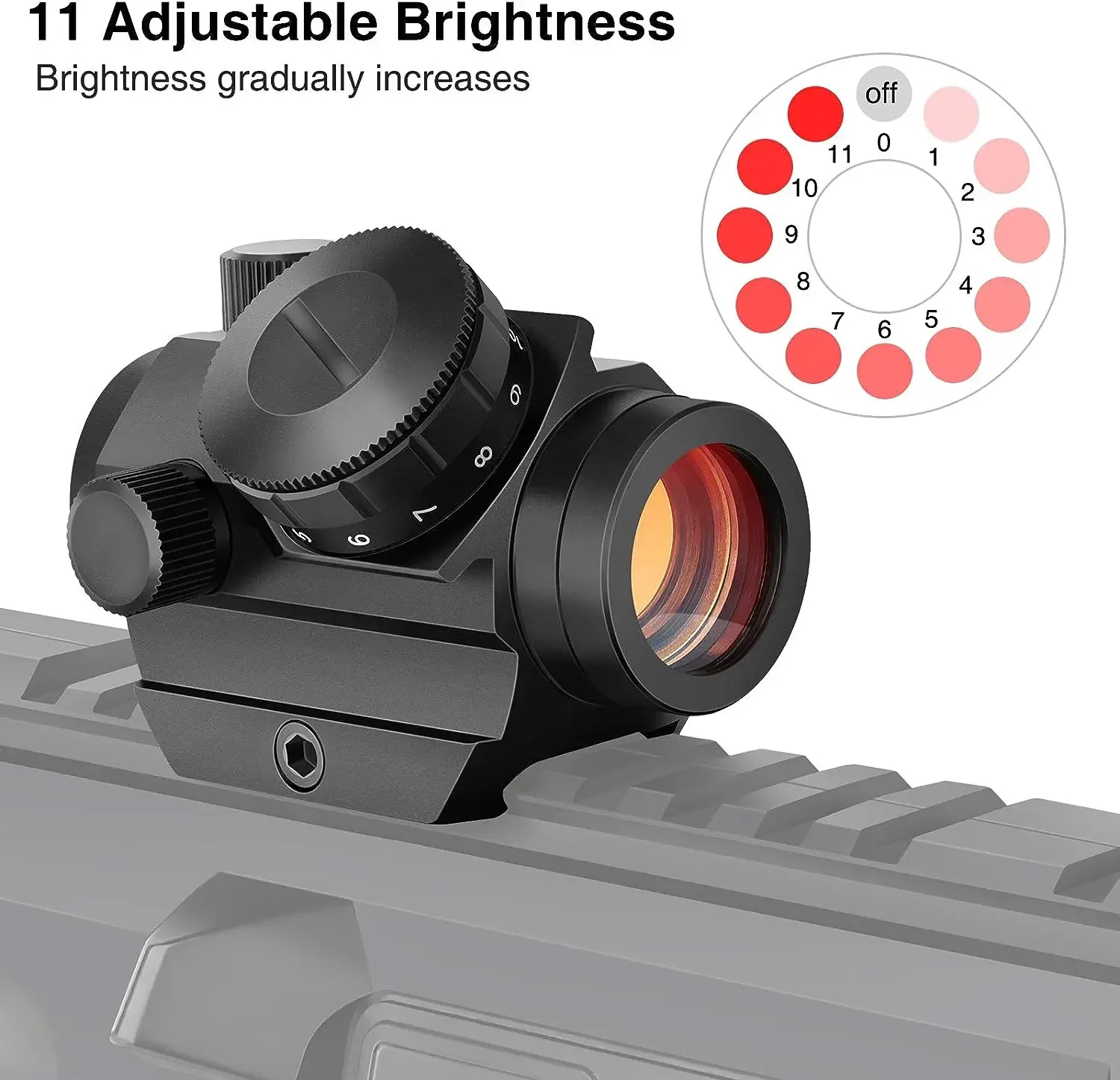 Imagem -02 - Impermeável Reflex Red Dot Sight à Prova de Choque Nevoeiro Scope com Riser Mount 2moa 1x20 mm