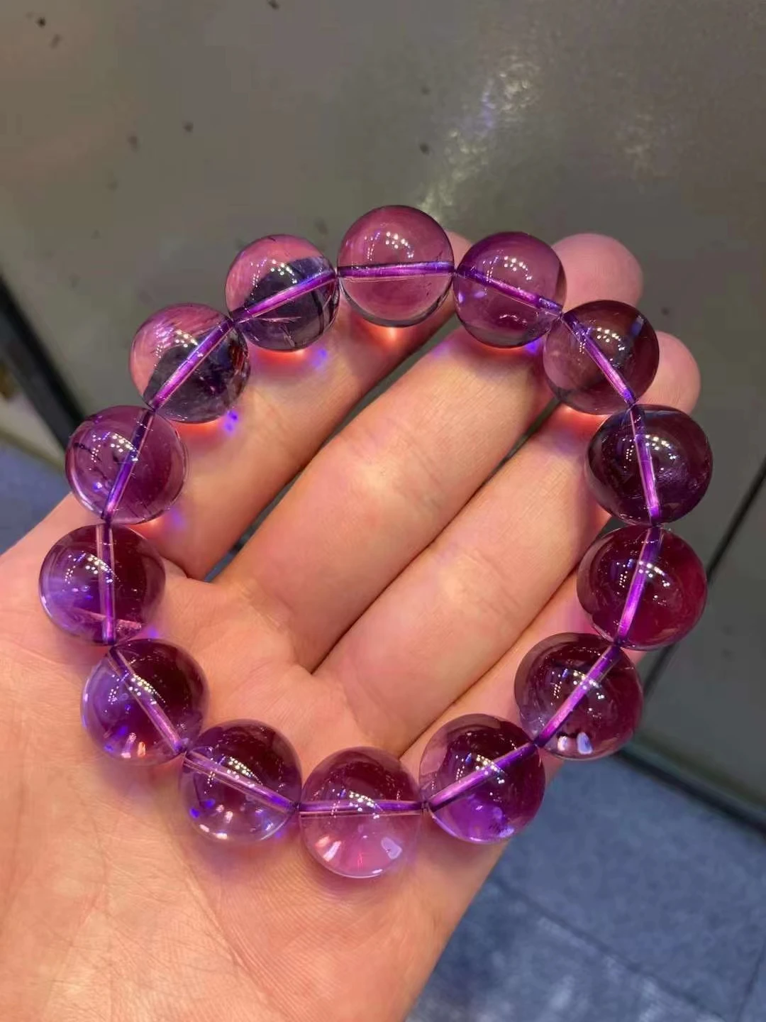 Natural Purple Lavender Amethyst Quartz Bracelet Crystal Clear Round Beads Woman Men Amethyst 10mm 12mm 14mm 16mm AAAAAA