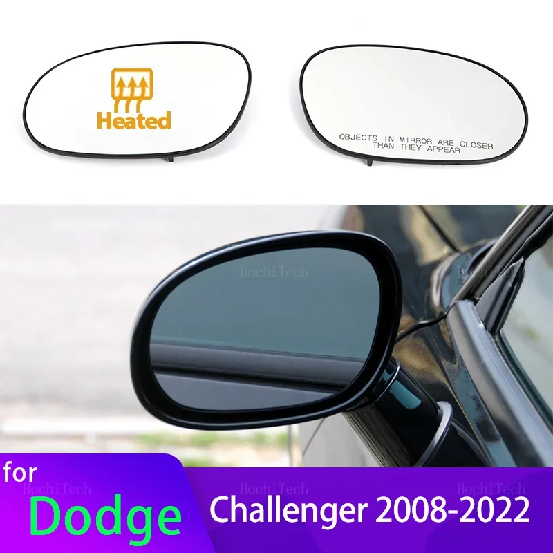 Left & Right Side Mirror Glass Rear View Rearview Exterior Wide Angle for Dodge Challenger 2008-2022 68048447AA  68048446AA