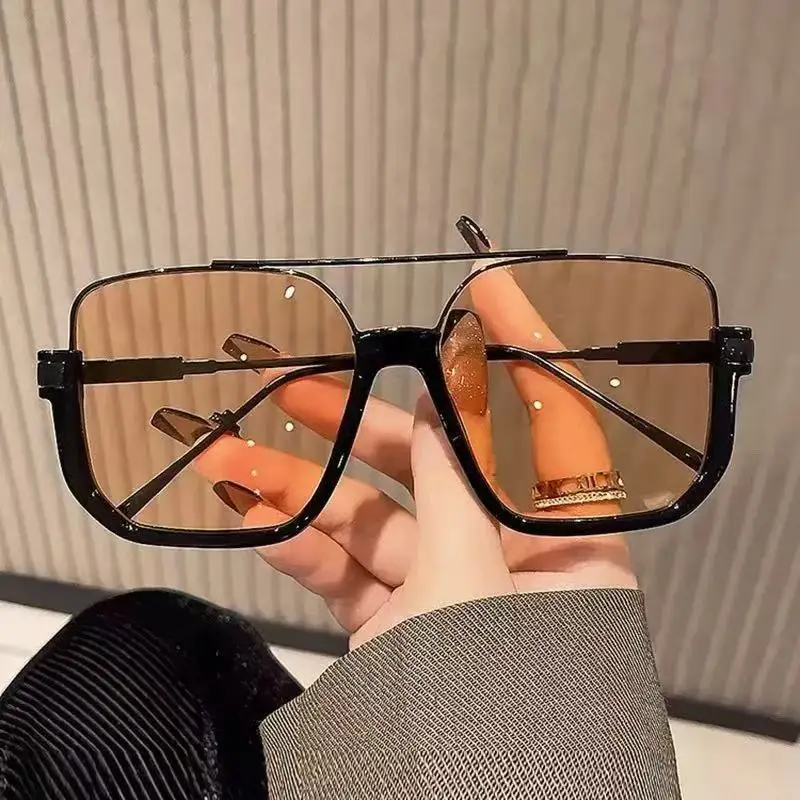 Trendy Polygonal Punk Sunglasses Oversized Goggle Advanced Sense Large Frame Sun Glasses New Steampunk Eyewear UV400