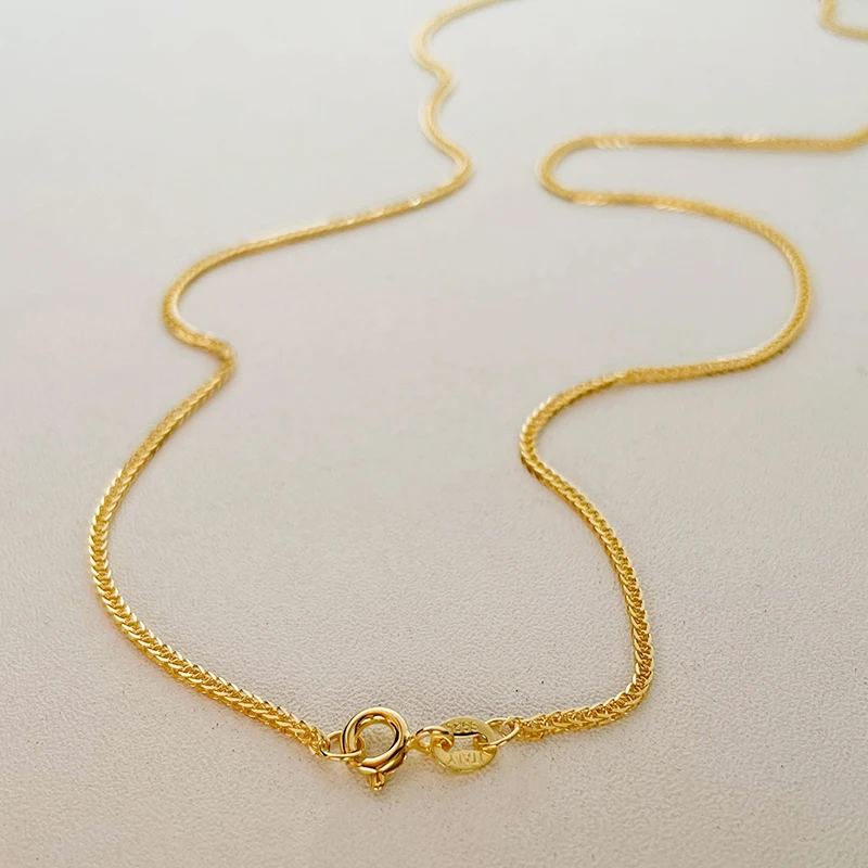 35-90cm 1.2mm 925 Sterling Silver Gold Color Chopin Chain Necklace Women Girls Baby Italy Jewelry Kolye Collane Collier Ketting