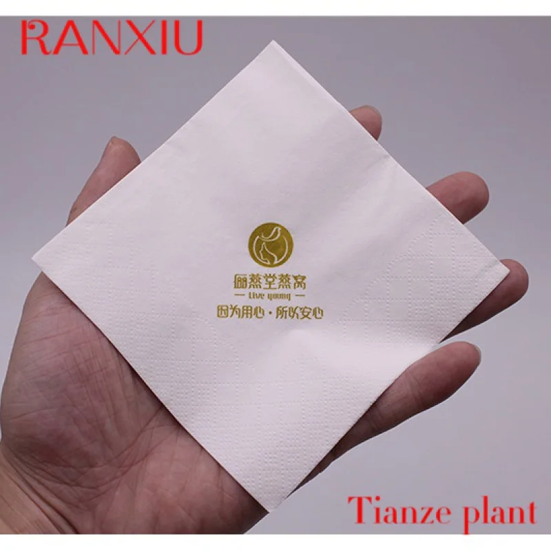 Custom Custom printed logo %  fiber table napkins paper napkins tissue