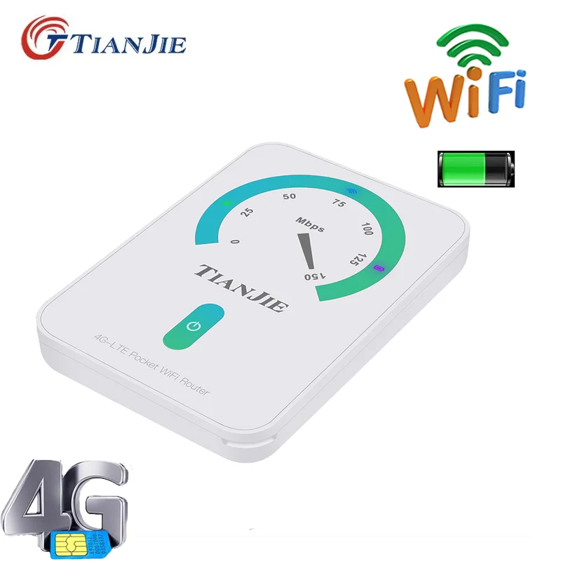 Wireless 4G Wifi Router 150mbps LTE SIM Card Router Wifi Modem Unlocked Portable Hotspot 3G Pocket Wi-Fi With 1800Mah Battery