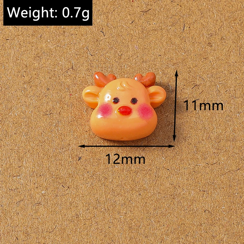 10 Stück Niedliche Weihnachts-Schneeflocken, Weihnachtsmann, Elch aus Kunstharz, Flache Cabochons für Scrapbooking, DIY Kinderschmuck, Haarspangen-Zubehör – Detail 15