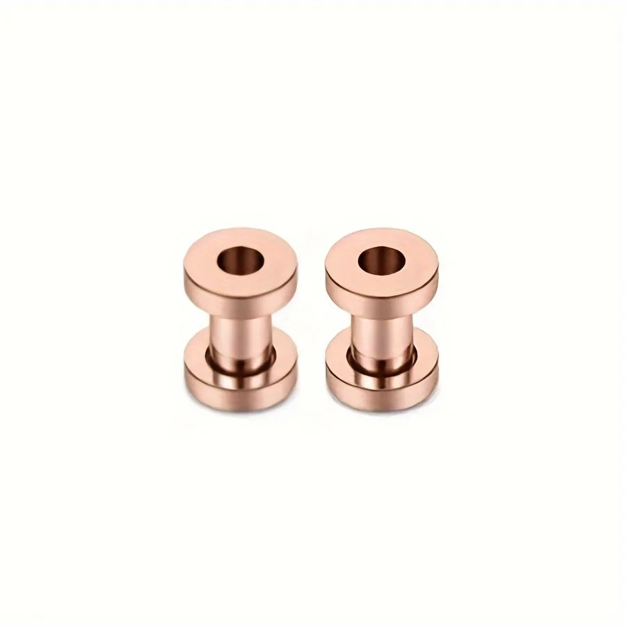 2 stuks 1,2-20 mm roestvrijstalen katrol oor expander voor mannen, dubbel uitlopende tunnel oorbellen, body piercing sieraden unisex