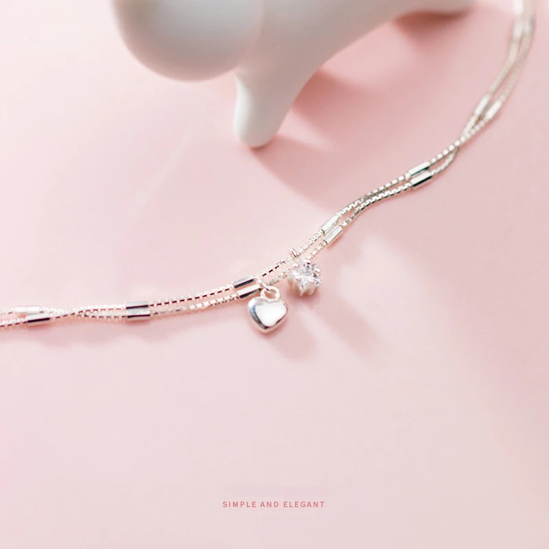 Modian Fashion Shiny CZ Stars Love Hearts Sterling Silver 925 Bracelet for Women Luxury Wedding Engagement Fine Jewelry Gift