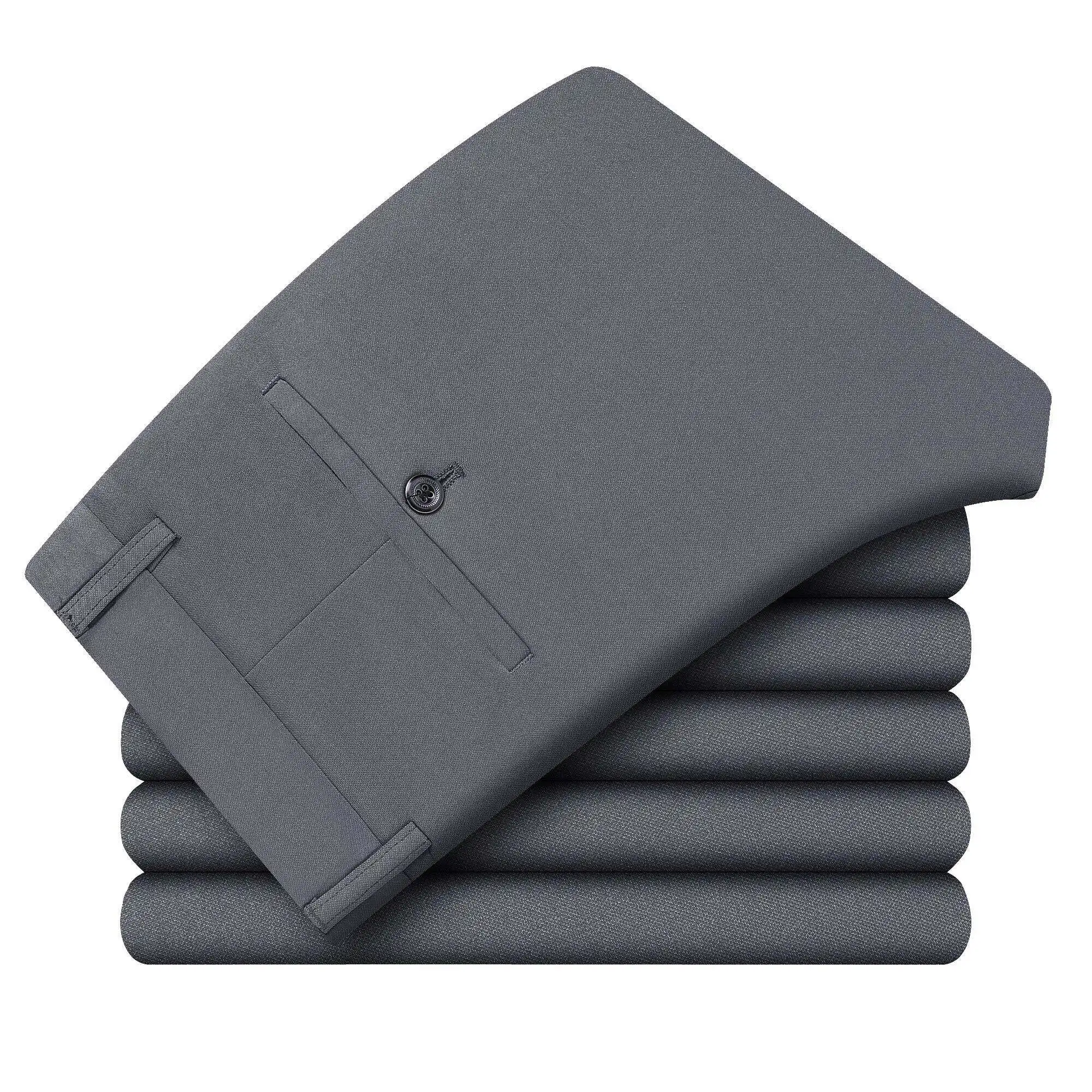 

Men's Fashion Suit Trousers - Spring Autumn New Heavyweight Business Casual Pants, Ideal for Commute & Comfortable Office Wear