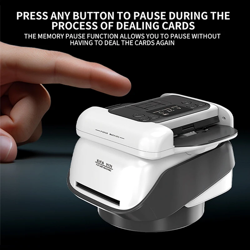 2 In 1 Playing Cards Shuffling Dealing Tool Home Party Games Poker Device 360° Rotating Automatic Cards Dealer Machine 2400mAh