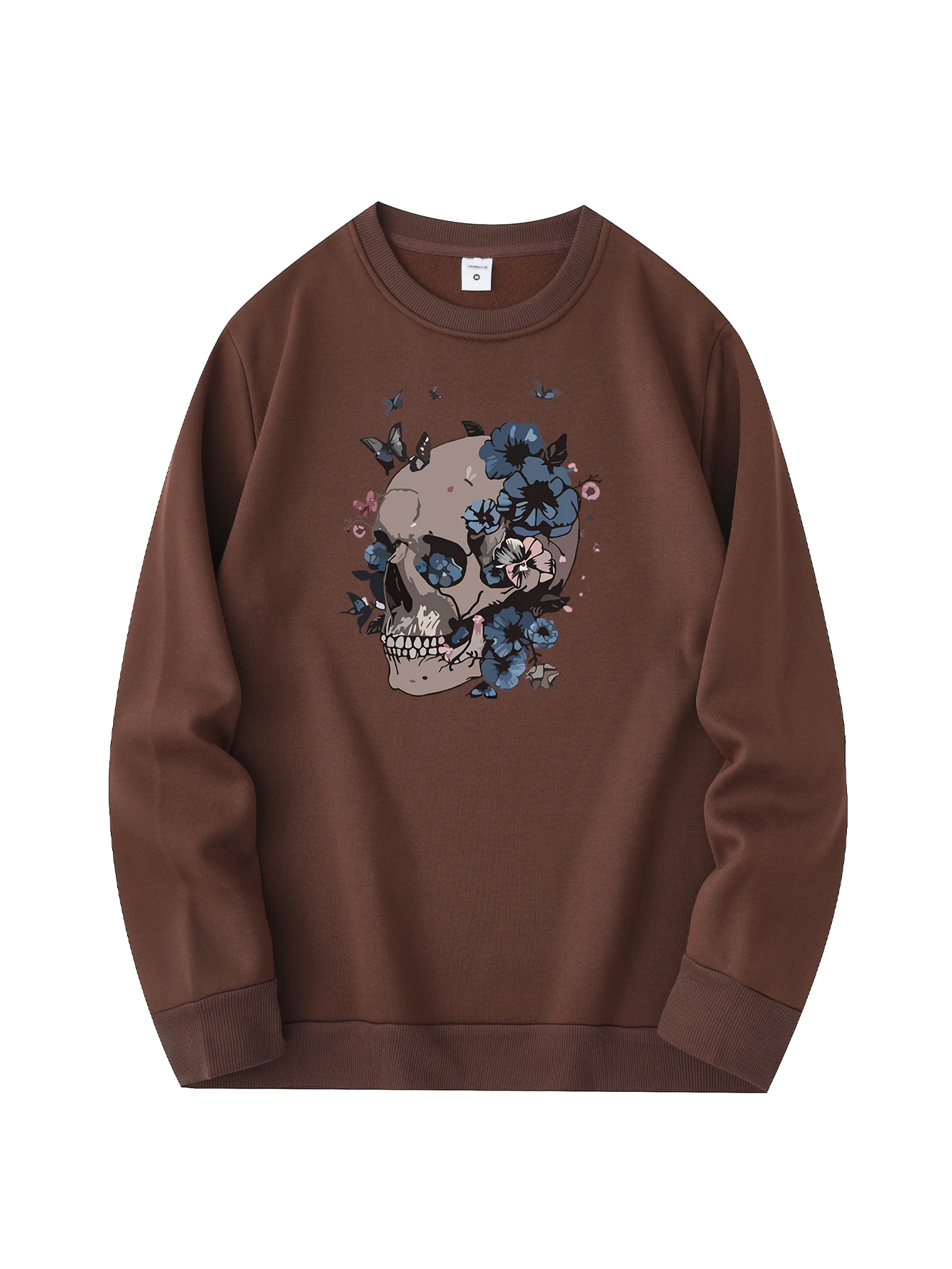 Suéter de cuello redondo para hombre, sudadera cómoda informal y diaria, chaqueta con estampado de Calavera, nueva moda