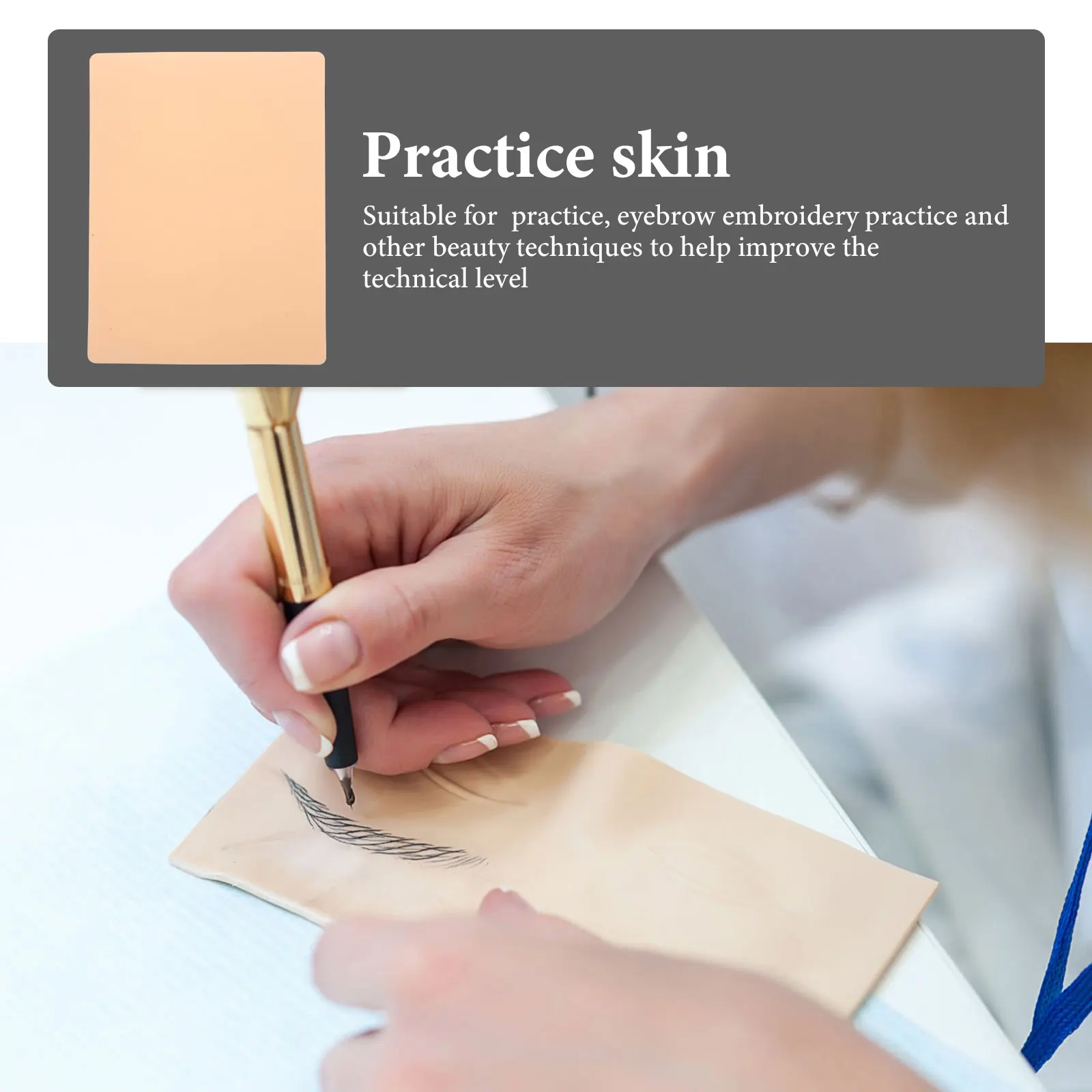 

15 Pcs Silicone Tattoo Fake Make up Practice Face for Makeup Skin Tattooing Silica Gel Eyebrow