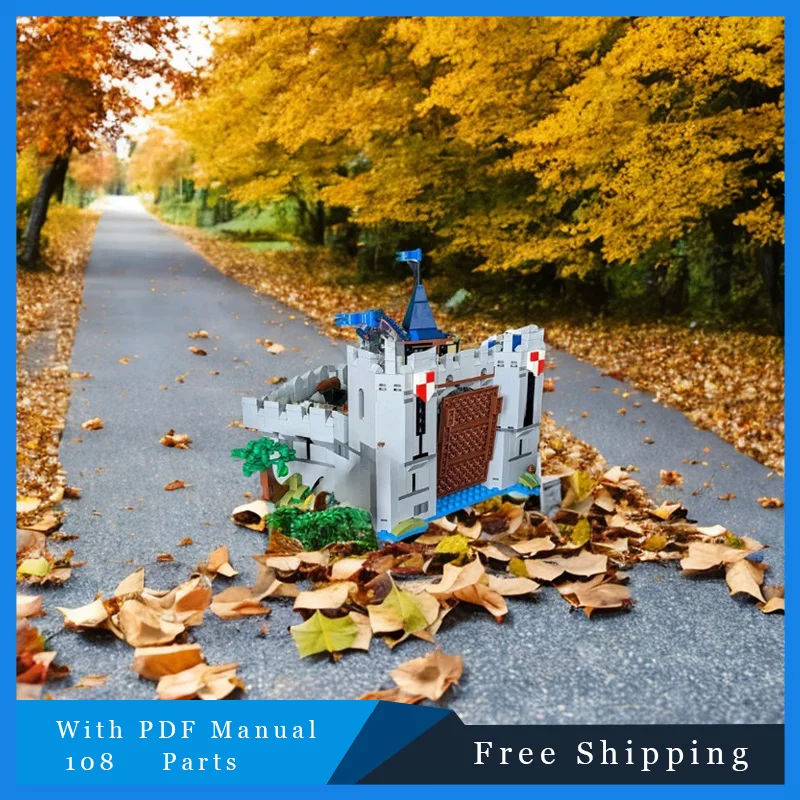 108-delige Moc Middeleeuws kasteel Modulair model Bouwstenen DIY-sets Onderwijs Assemblage Bakstenen Speelgoed Kinderen Kerst Verjaardagscadeau