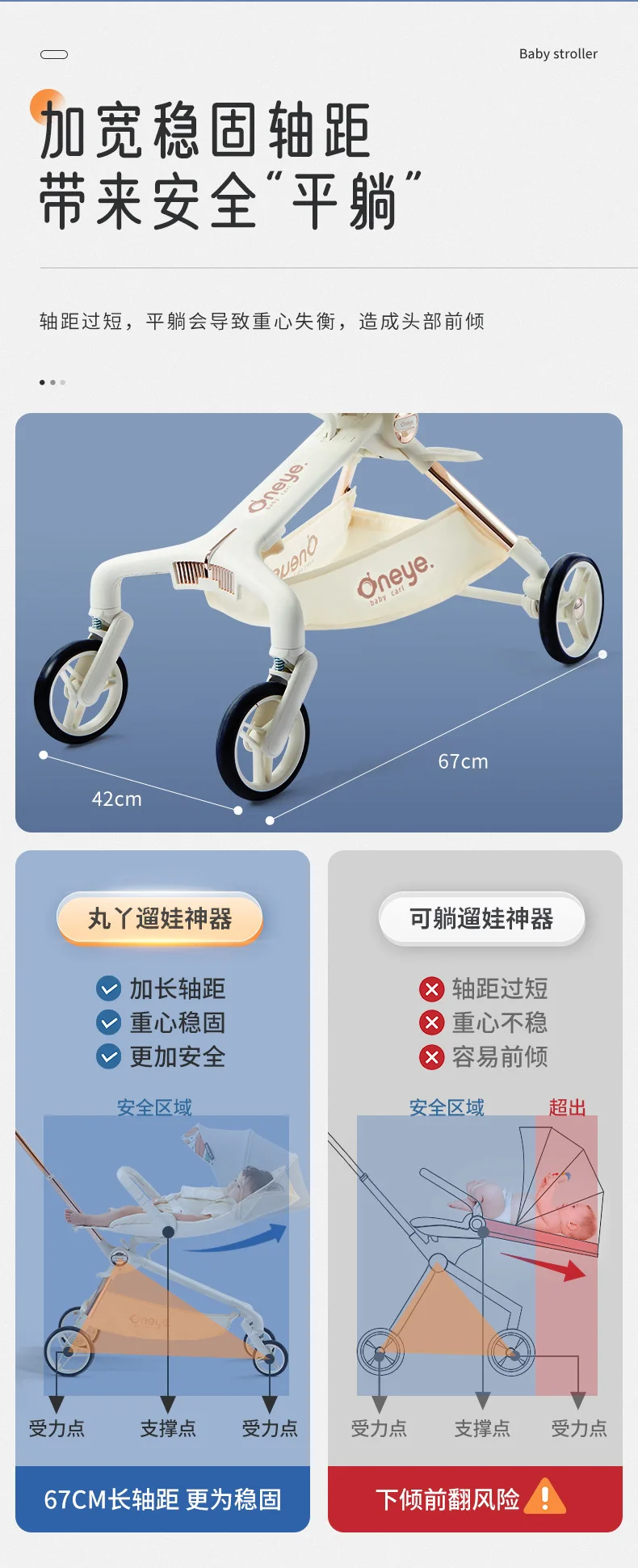 Baby stroller can sit  lie down baby stroller can be easily folded baby children can walk in both directions with a high view