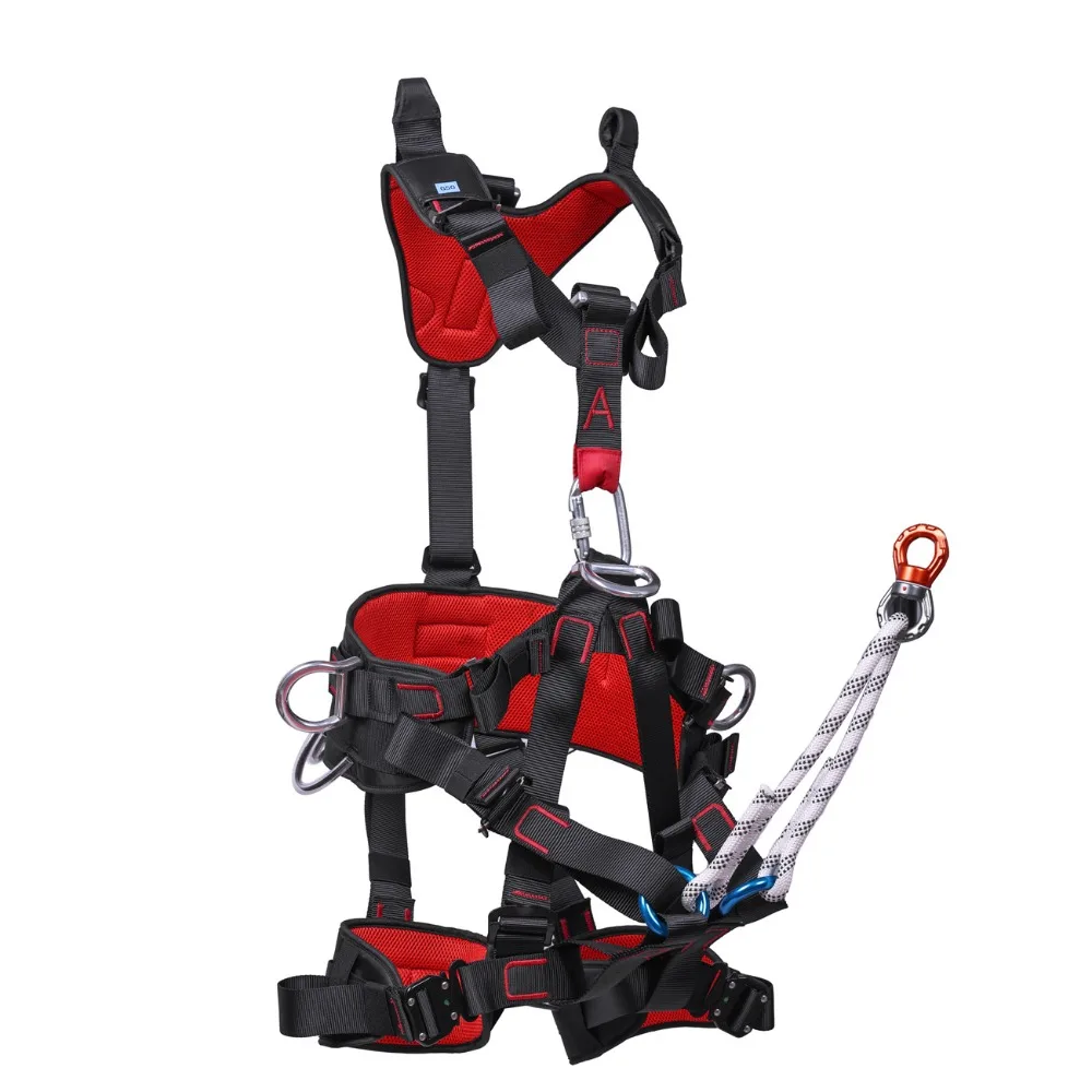 

Full Body Safety Harness for Climbing Adjustable Waist Belt Back Support Detachable Construction Harness for High-Altitude Work