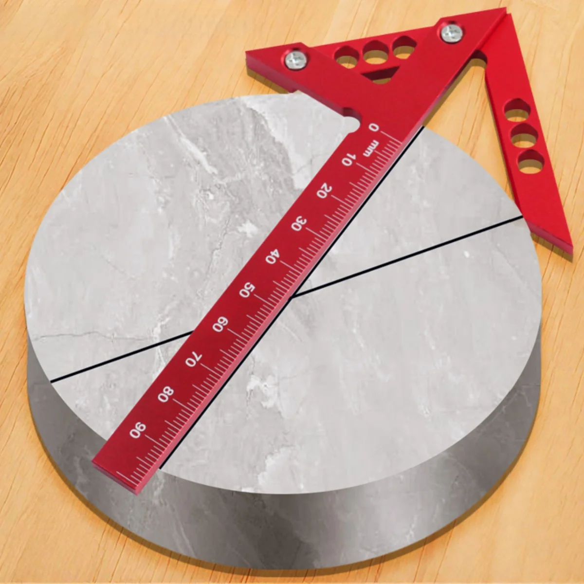 1pc Metric/Inch Center Scribe Marking Gauge Aluminum Alloy Center Finde 45/90 Degree Line Caliber Ruler Carpenter Measuring Tool