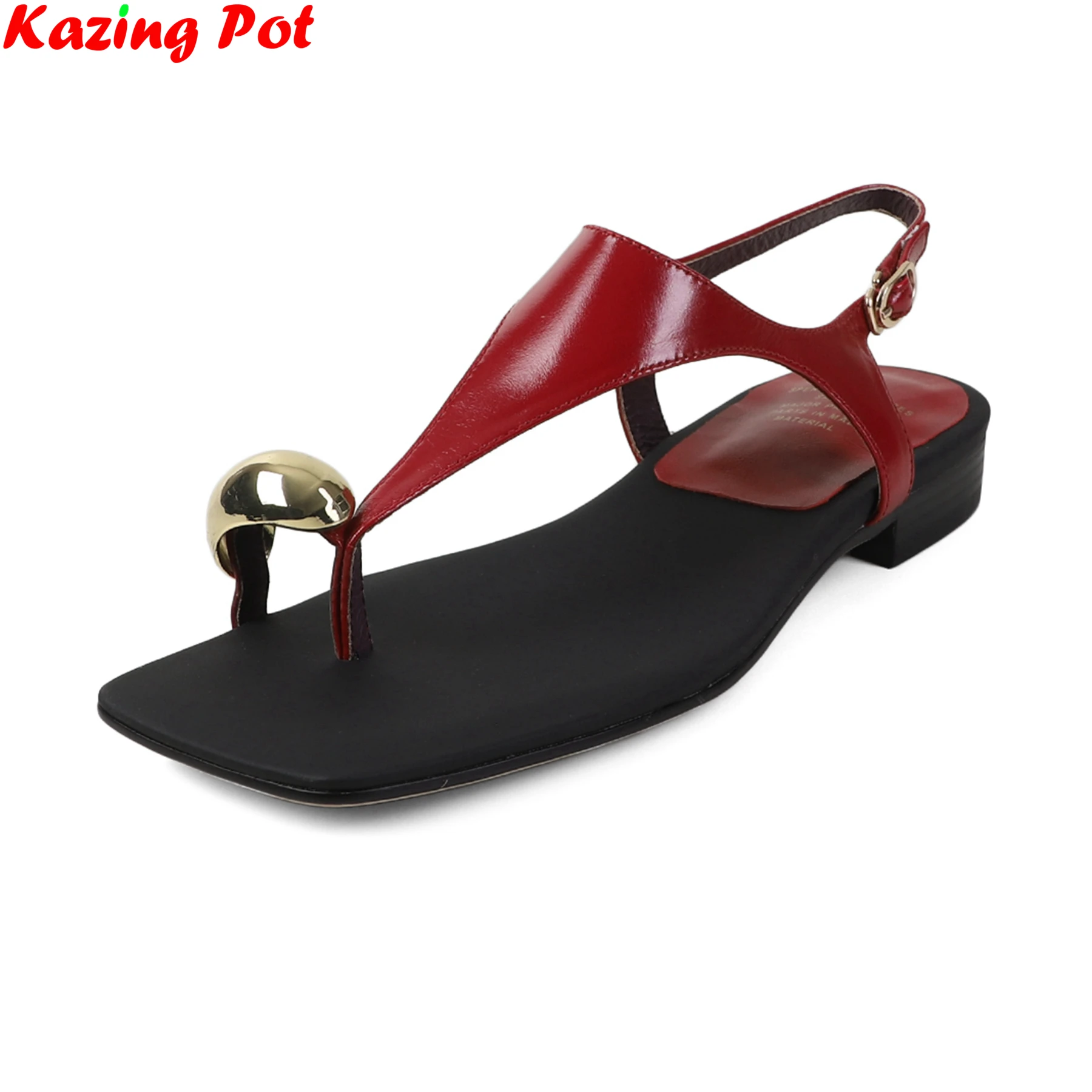 

Krazing Pot, брендовые шлепанцы больших размеров, элегантные летние туфли на низком каблуке для свиданий, роскошные дизайнерские женские сандалии с открытой пяткой на подиуме