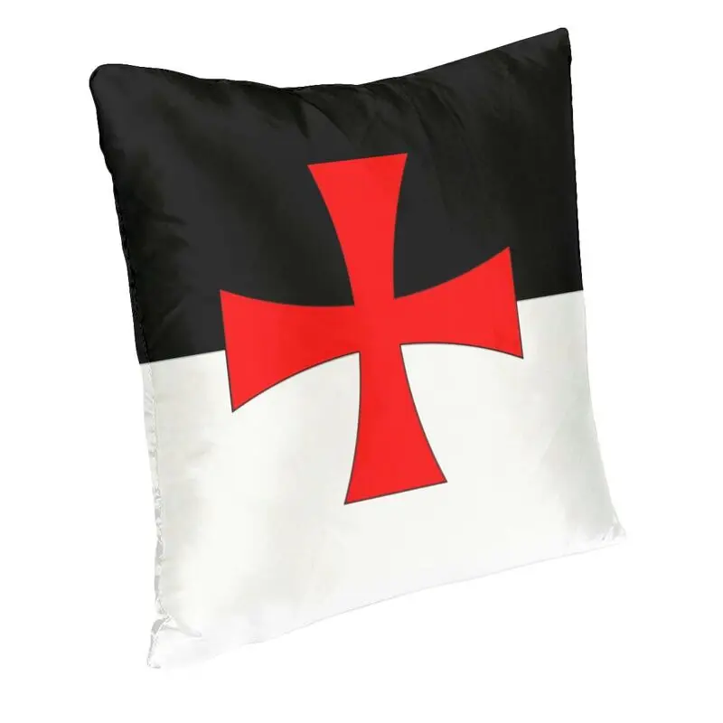Knights Templar Flag Cushion Cover Print Medieval Warrior Crusades Cross Throw Pillow Case for Sofa Pillowcase Home Decorative
