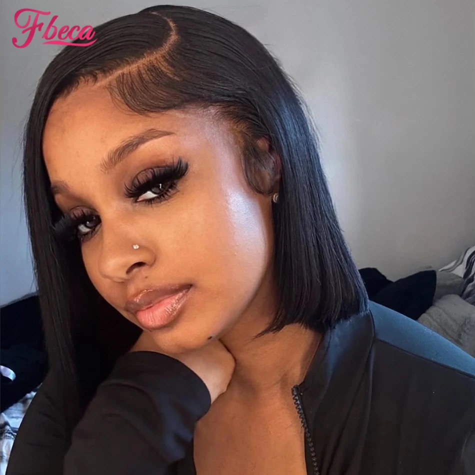 

8-14 Inch 13x4 HD Lace Frontal Bob Wigs 180 Density Lace Front Wig Human Hair For Women Straight Brazilian Human Hair Wigs