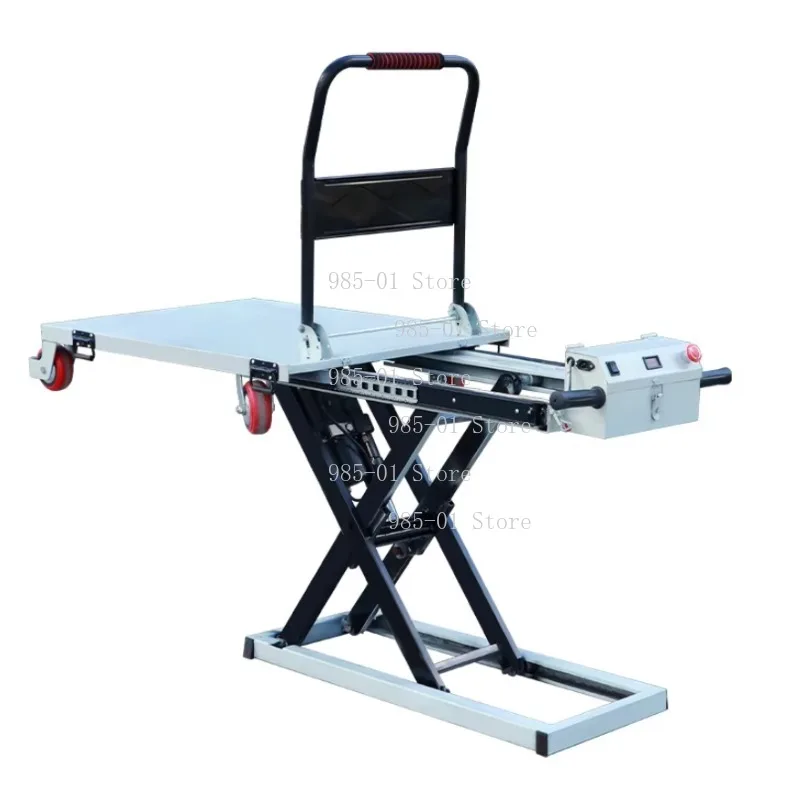 Electric Scissor Lift Platform - Hydraulic Cargo Trolley Flatbed for Loading Unloading Truck