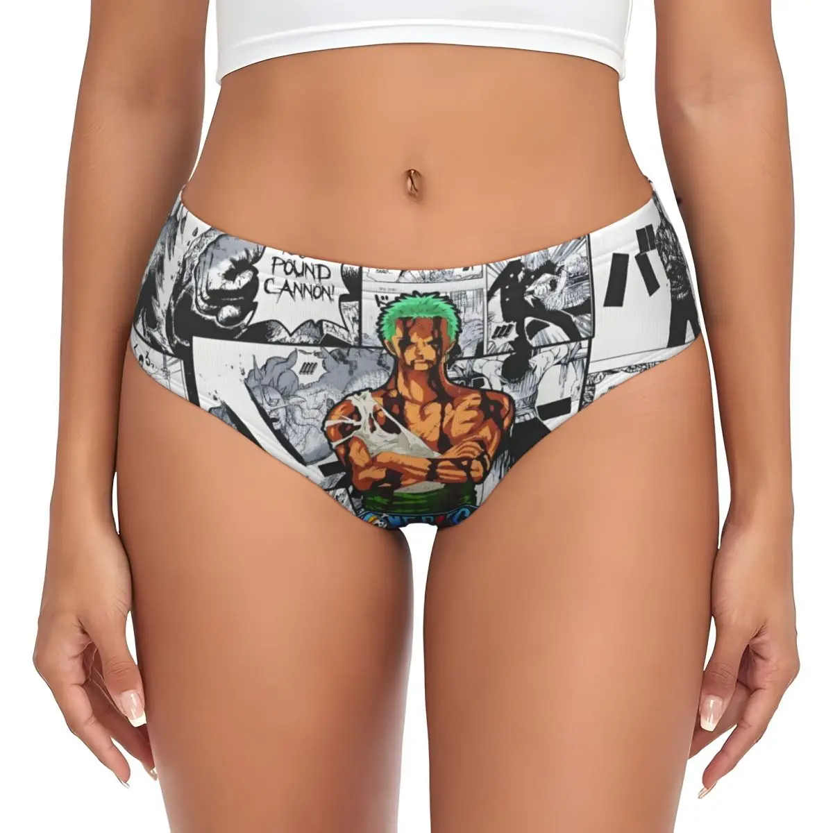 

Custom One P-Pieces Zoro Cartoon Briefs Underwear Women's Breathable Stretch Panties