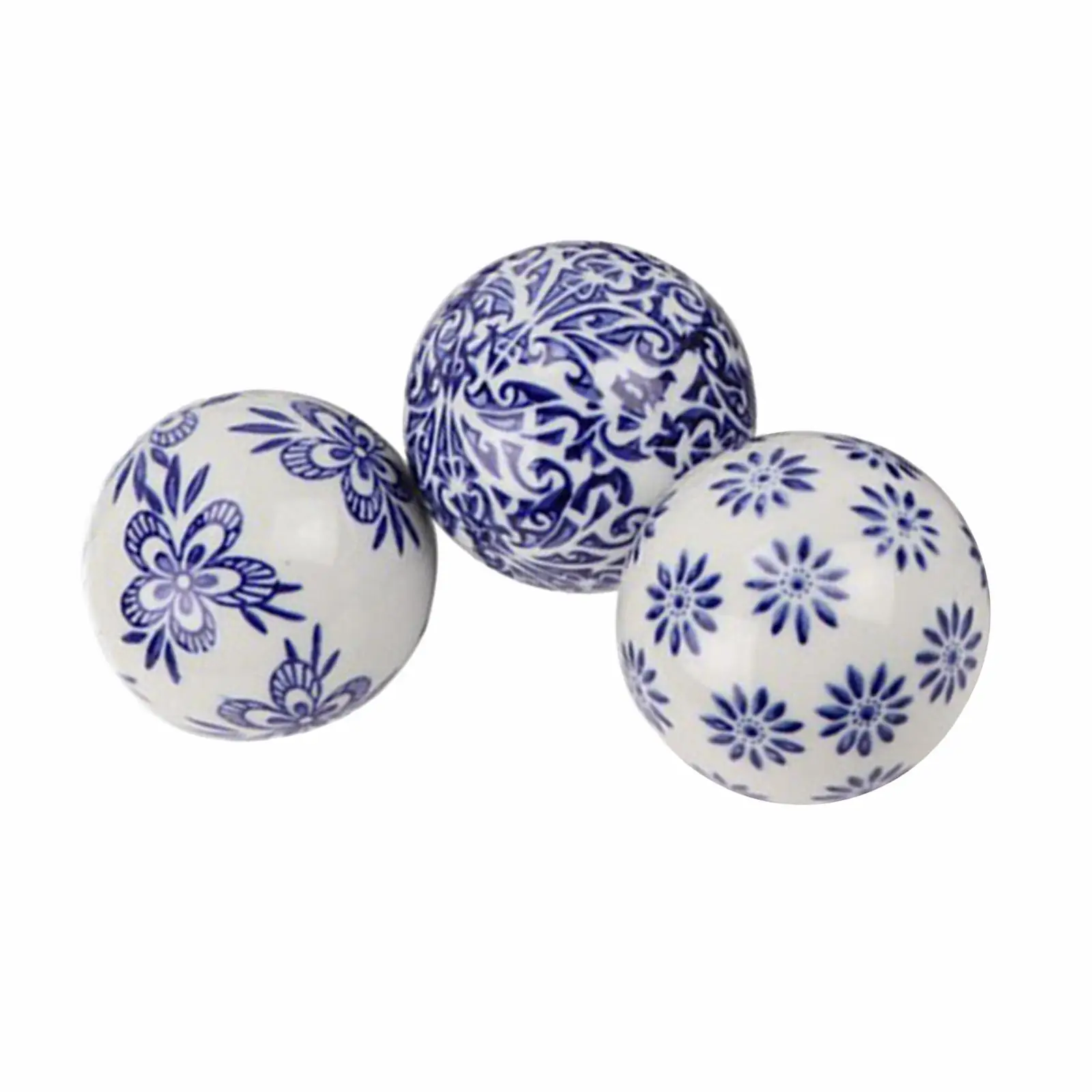 3Pcs Porcelain Ball Aquarium Decoration Retro Style Ceramic Spheres for Aquarium Small Pond Decorating Home Bowl Water Lily Pond